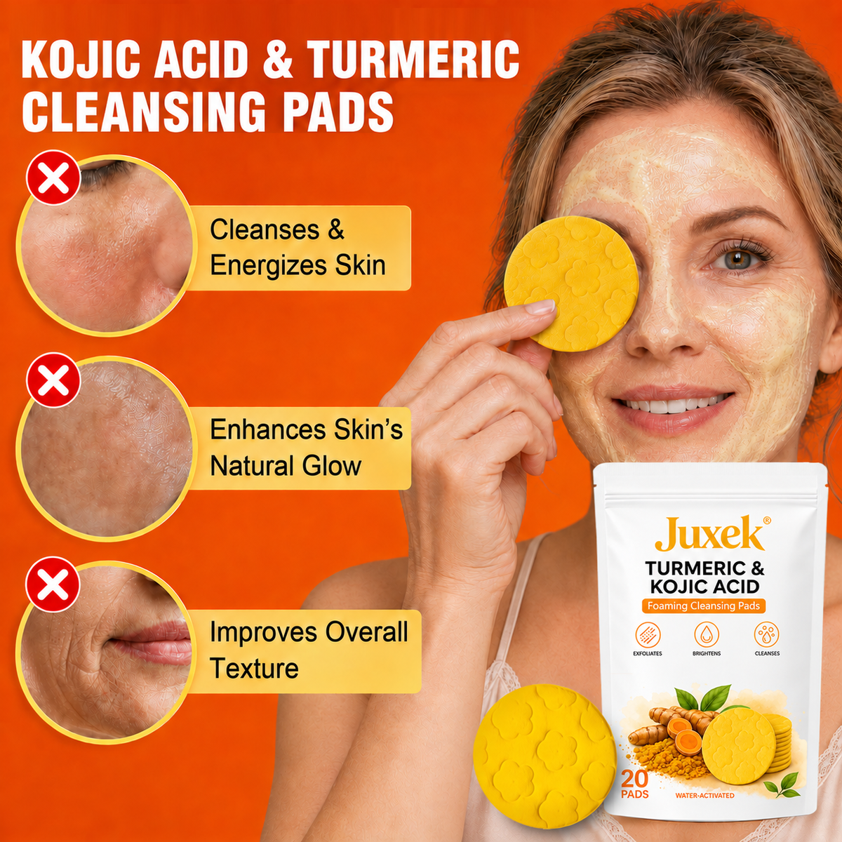 🔥Last Day 68% OFF-Juxek Turmeric Kojic Glow Pads